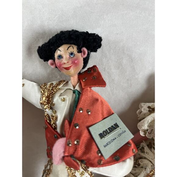 3 Lot Roldan Dolls Matador 2 Lady Dancers Made in Spain Tagged Vintage 50s 1960s - Picture 5 of 8